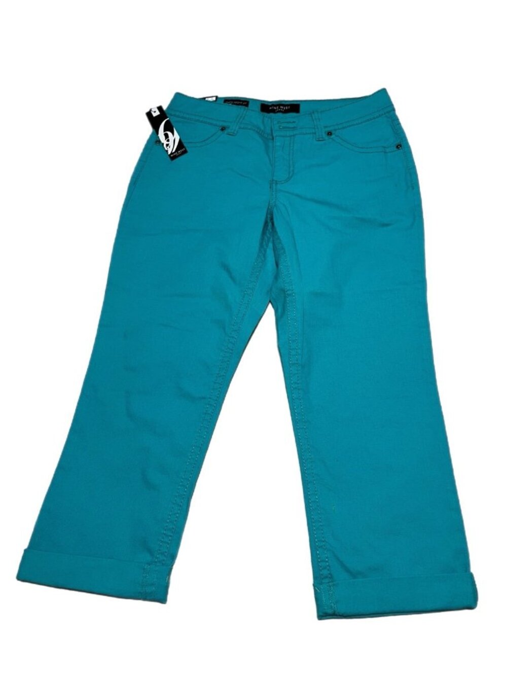 NWT Nine West Womens Size 8/29 Date Night Fit Capri Jeans Denim Embellished Flap